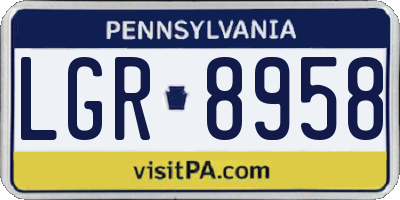 PA license plate LGR8958
