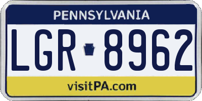 PA license plate LGR8962