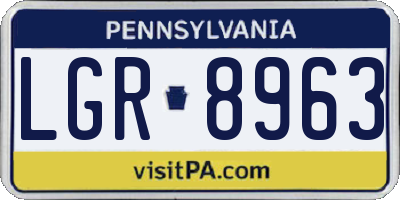 PA license plate LGR8963