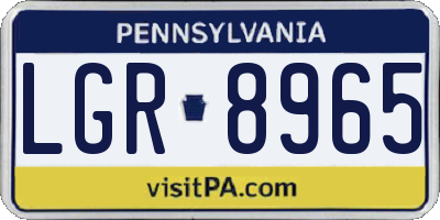 PA license plate LGR8965
