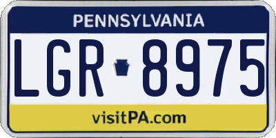 PA license plate LGR8975