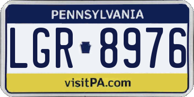 PA license plate LGR8976