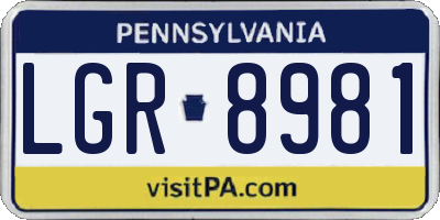 PA license plate LGR8981