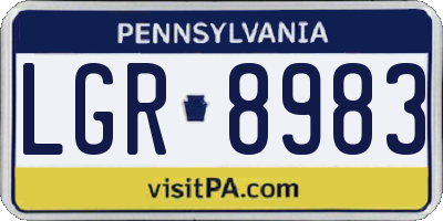 PA license plate LGR8983