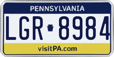 PA license plate LGR8984