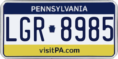 PA license plate LGR8985
