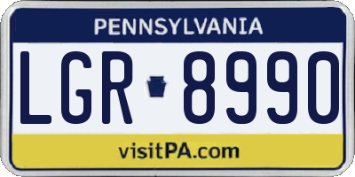 PA license plate LGR8990