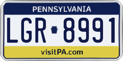 PA license plate LGR8991
