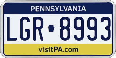 PA license plate LGR8993