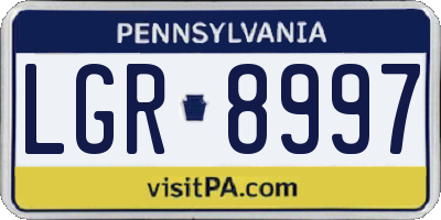 PA license plate LGR8997
