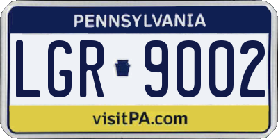 PA license plate LGR9002