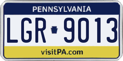 PA license plate LGR9013