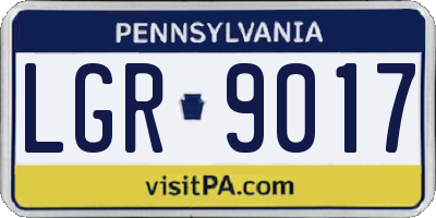 PA license plate LGR9017