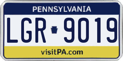PA license plate LGR9019