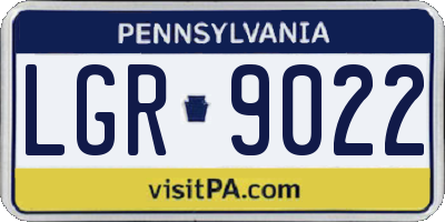 PA license plate LGR9022