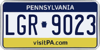 PA license plate LGR9023