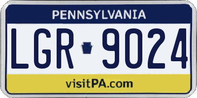 PA license plate LGR9024
