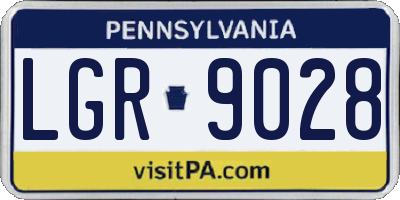 PA license plate LGR9028