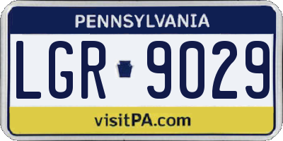PA license plate LGR9029