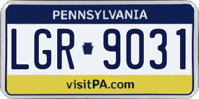 PA license plate LGR9031