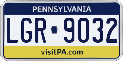 PA license plate LGR9032
