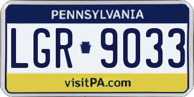 PA license plate LGR9033