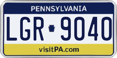 PA license plate LGR9040