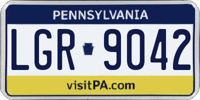 PA license plate LGR9042