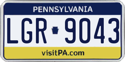 PA license plate LGR9043