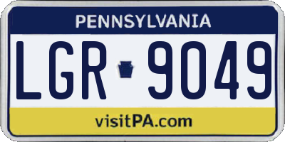 PA license plate LGR9049