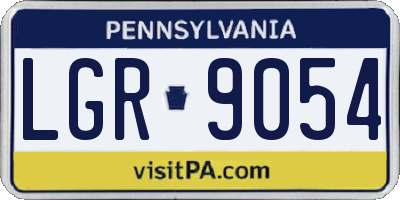 PA license plate LGR9054