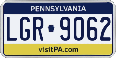 PA license plate LGR9062