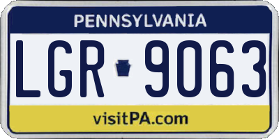 PA license plate LGR9063
