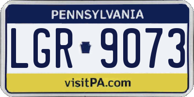 PA license plate LGR9073