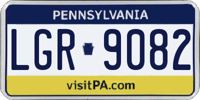 PA license plate LGR9082