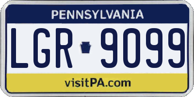 PA license plate LGR9099