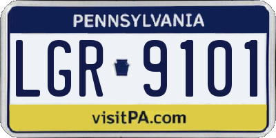 PA license plate LGR9101