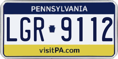 PA license plate LGR9112
