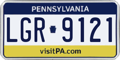 PA license plate LGR9121