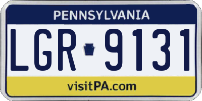 PA license plate LGR9131