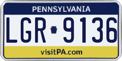 PA license plate LGR9136
