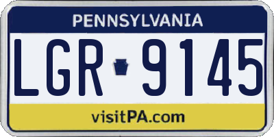 PA license plate LGR9145