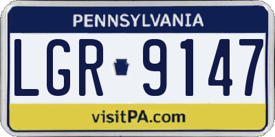 PA license plate LGR9147