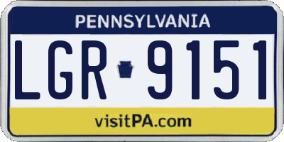 PA license plate LGR9151