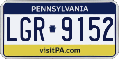PA license plate LGR9152