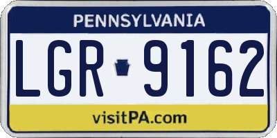 PA license plate LGR9162