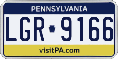 PA license plate LGR9166