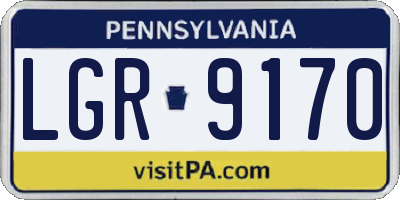 PA license plate LGR9170