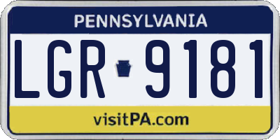 PA license plate LGR9181
