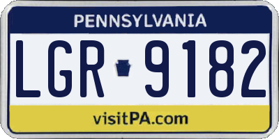 PA license plate LGR9182